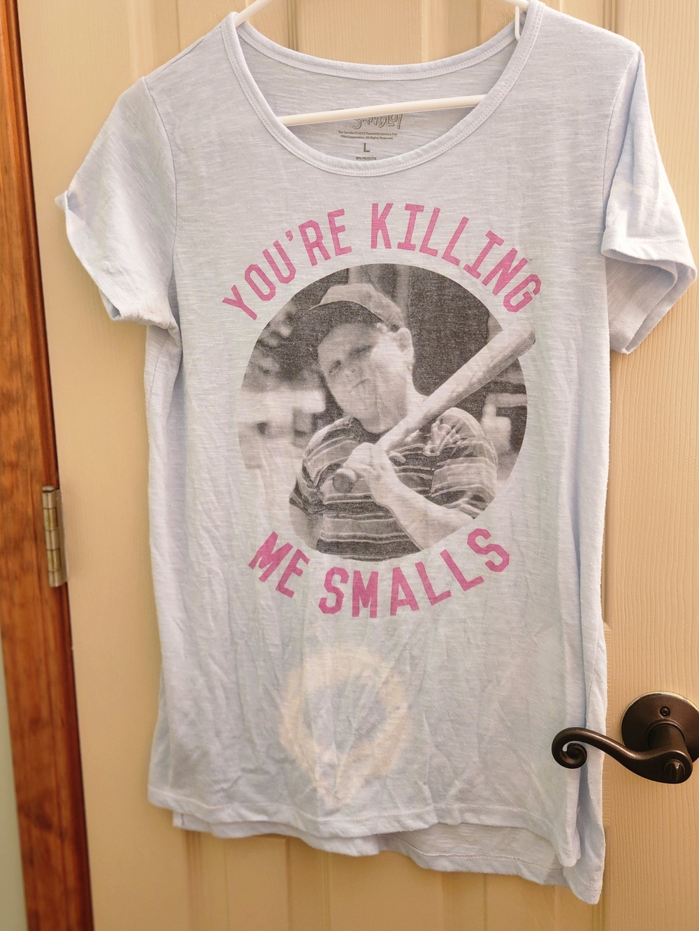 Original Tie-Dyed French Blue Tee W/ Pink Text Sandlot You're Killing Me Smalls